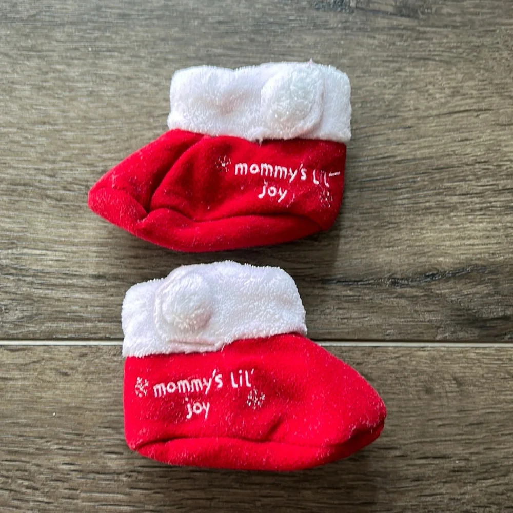 Baby Christmas Booties Sz 0-6M